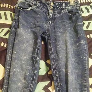 Dark blue denim washed pants